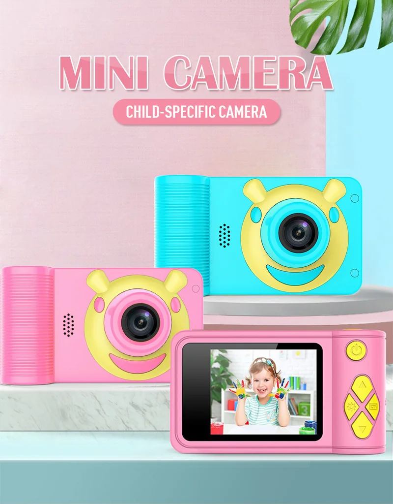 

Mini Digital Camera 2 Inch Cartoon Cute Camera Toys Children Birthday Gift 1080P Toddler Toys Camera Kids Camera