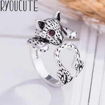

Fashion 925 Sterling Silver Jewelry Large Cat Rings for Women Open Finger Engagement Rings