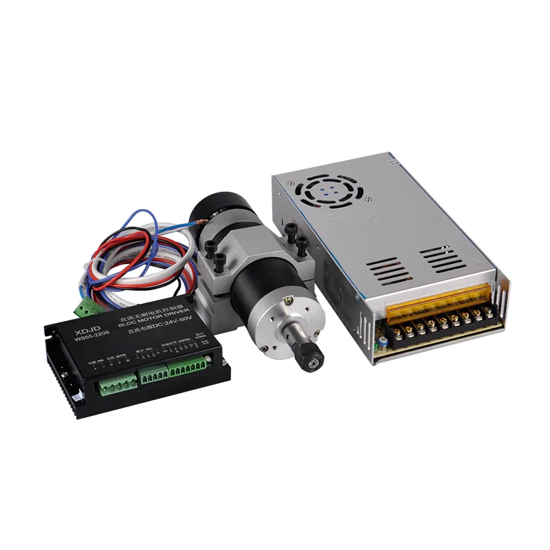 

600W Brushless Spindle ER11 CNC Spindle Motor Machine 55MM Clamp Bracket Stepper Motor Driver AC Switching Power Supply Governor