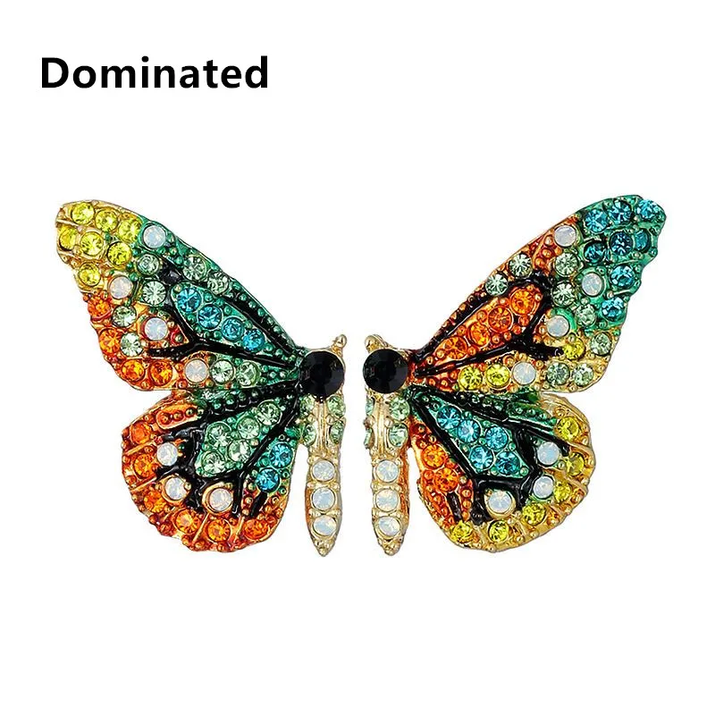 

Dominated Women Fashion Color Personality Crystal Butterfly Short Ear Studs