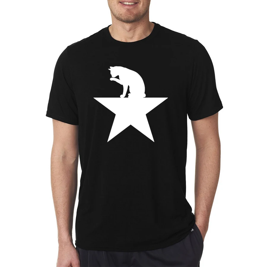 New Hamilcat Black Cat Design for Alexander Hamilton fans Man's T Shirt High Quality Cotton Men's Tops Tees | Мужская одежда