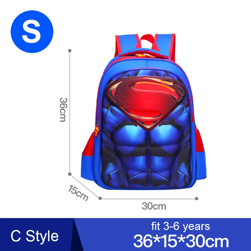 Комикс Супермен Бэтмен спайдерман мальчик девочка дети детский сад детская школьная сумка рюкзак Школьные сумки Дети студенческий рюкзак - Цвет: Red S Superman