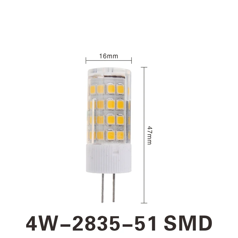Светодиодный светильник G4, светодиодный, переменный ток 220 В, 3 Вт, 4 Вт, 5 Вт, 7 Вт, SMD 2835, светодиодный, керамический, G4, сменный галогенный светильник, люстра - Emitting Color: 4W