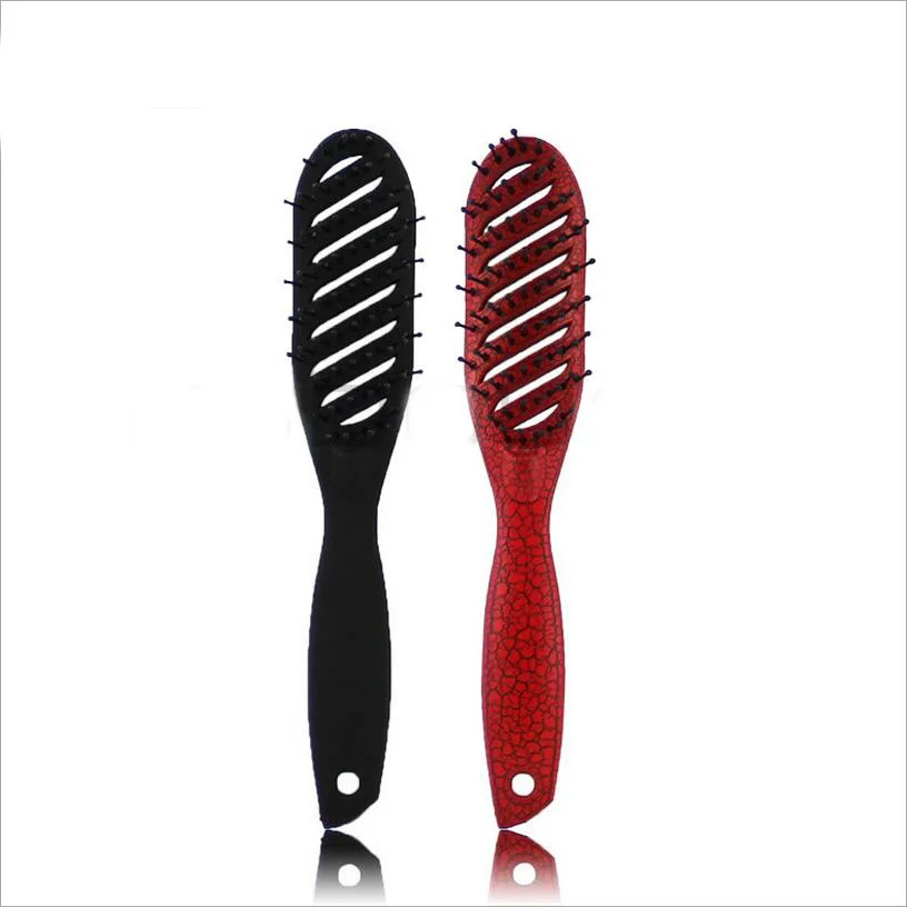 Pro Hair Salon Anti static Heat Curved Vent Comb Rows Tine Brushes Hair
