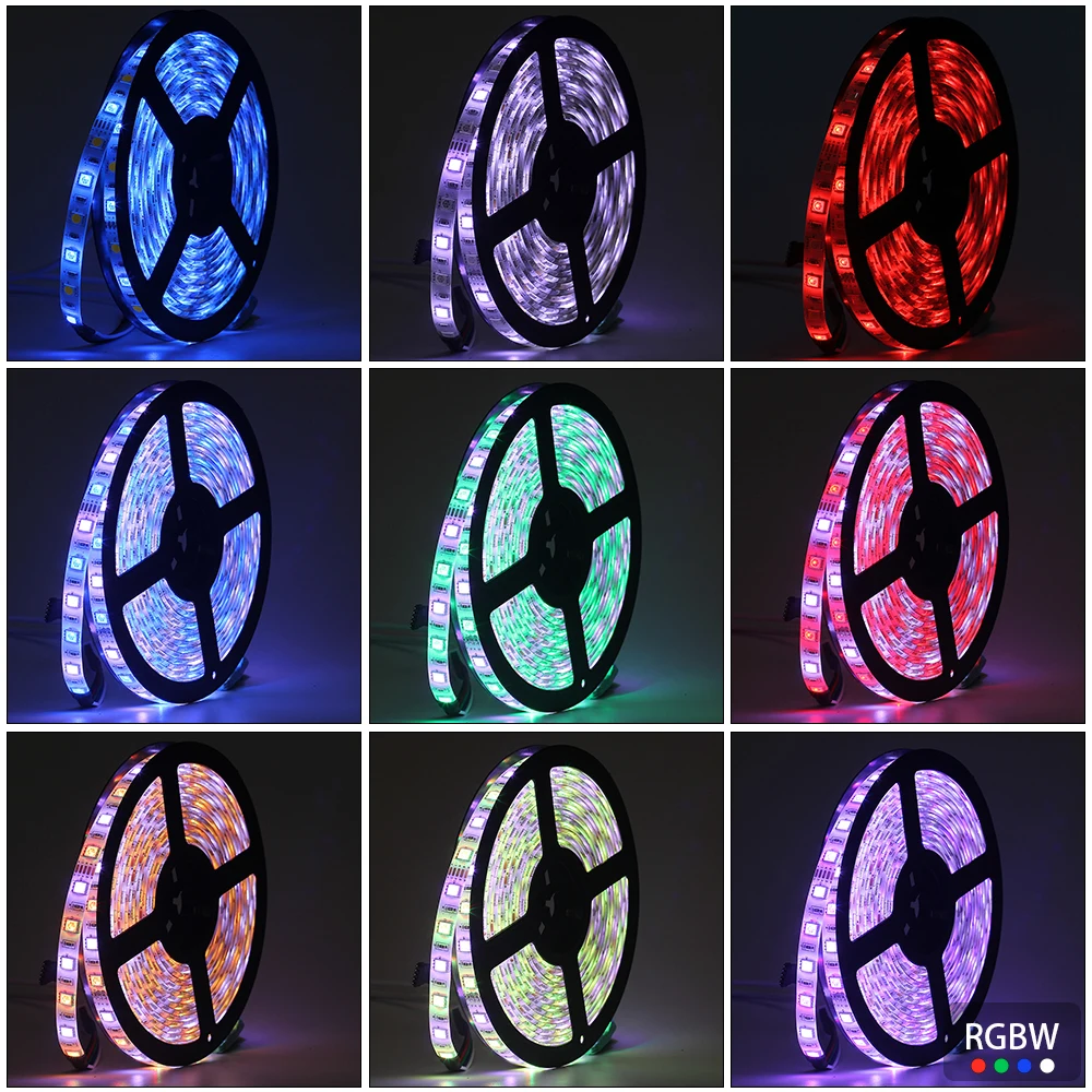 DC12V 5050 RGBW Светодиодная лента 60 светодиодов/м 5 м IP20 без водонепроницаемого 5PIN RGB