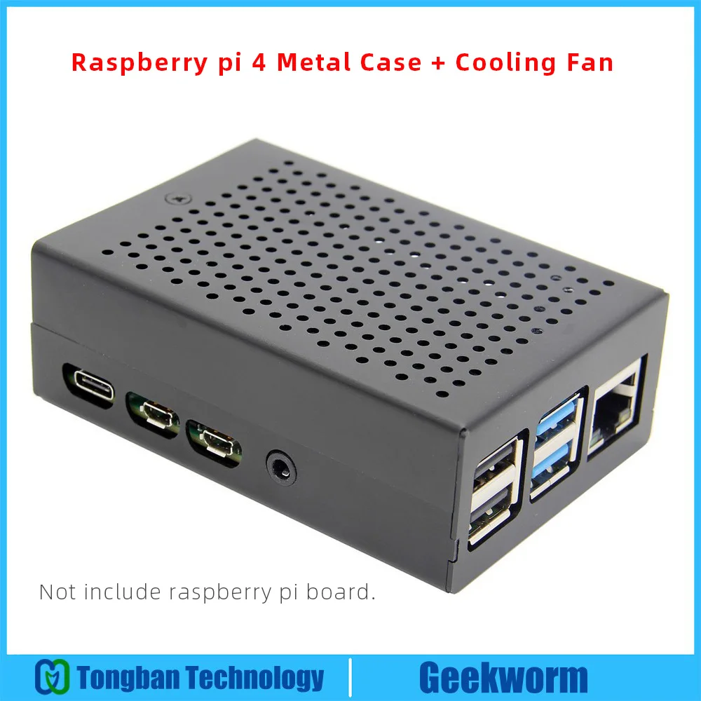 

Raspberry Pi 4 Model B Aluminum Alloy Case with Cooling Fan, Raspberry Pi Metal Enclosure Box for Raspberry Pi 4B