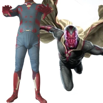 

Avengers Infinity War Vision Cosplay Costume Suit Halloween Custom Made Tights Hero Vision Spandex Bodysuit Suit Jumpsuits