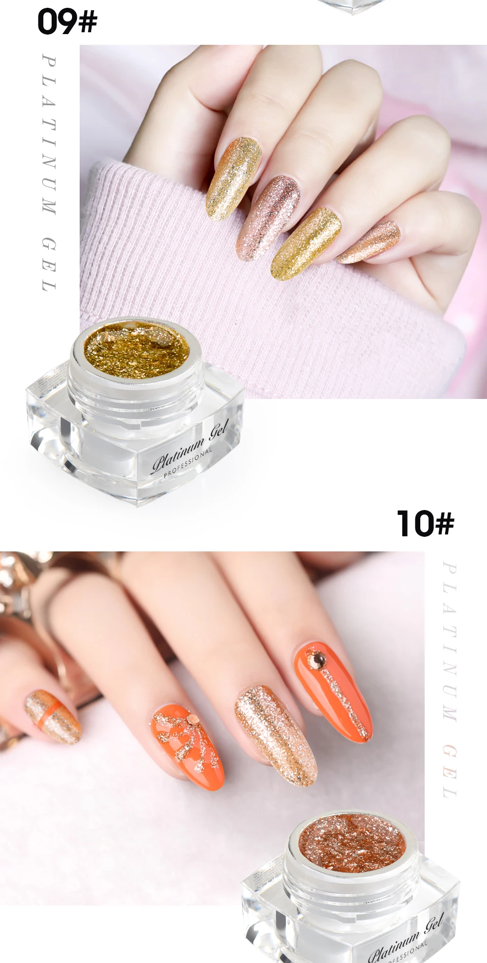 Fengshangmei, 12 цветов, Платиновый гель для ногтей, блестящие гель-лаки для дизайна ногтей, металлический Гель-лак, лак 5 г