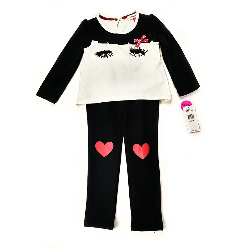 

New 2018 spring autum baby clothes long-sleeved Cartoon T-shirt+pants 2pcs baby girls clothing sets kids clothing set suit