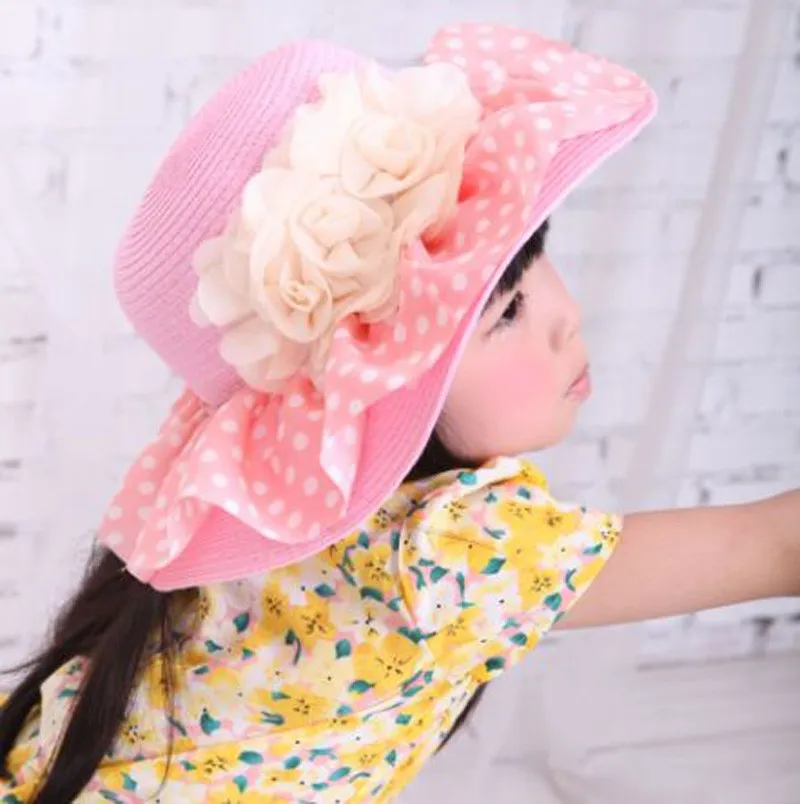 Корейская Брендовая детская модная шляпа с цветами и солнышками, весенне-летняя Солнцезащитная шляпа для девочек, многоцветная шелковая соломенная шляпа 6111