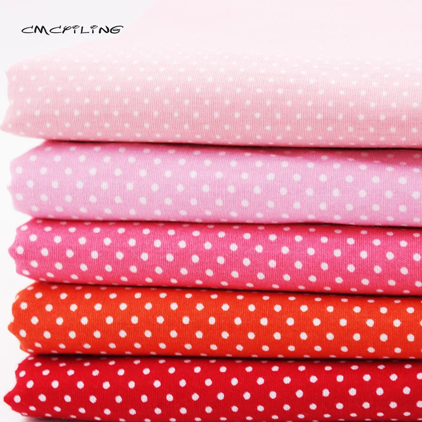 

CMCYILING 5pcs/lot Printed Cotton Fabric Patchwork Dot Cloth For Baby&Child Quilting Sewing Fat Quarters Material 48*48cm