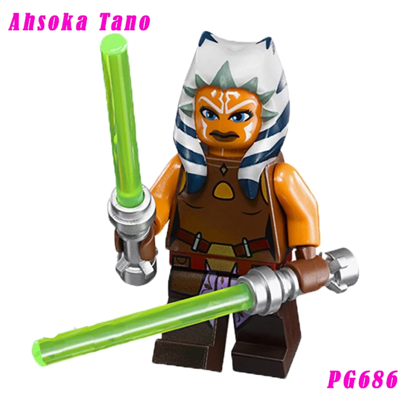 

The Clone Wars Season Ahsoka Tano With Two Green-Bladed Lightsabers Star Wars 75013 Umbaran Mhcbuilding Blocks Gift Toy Pg686