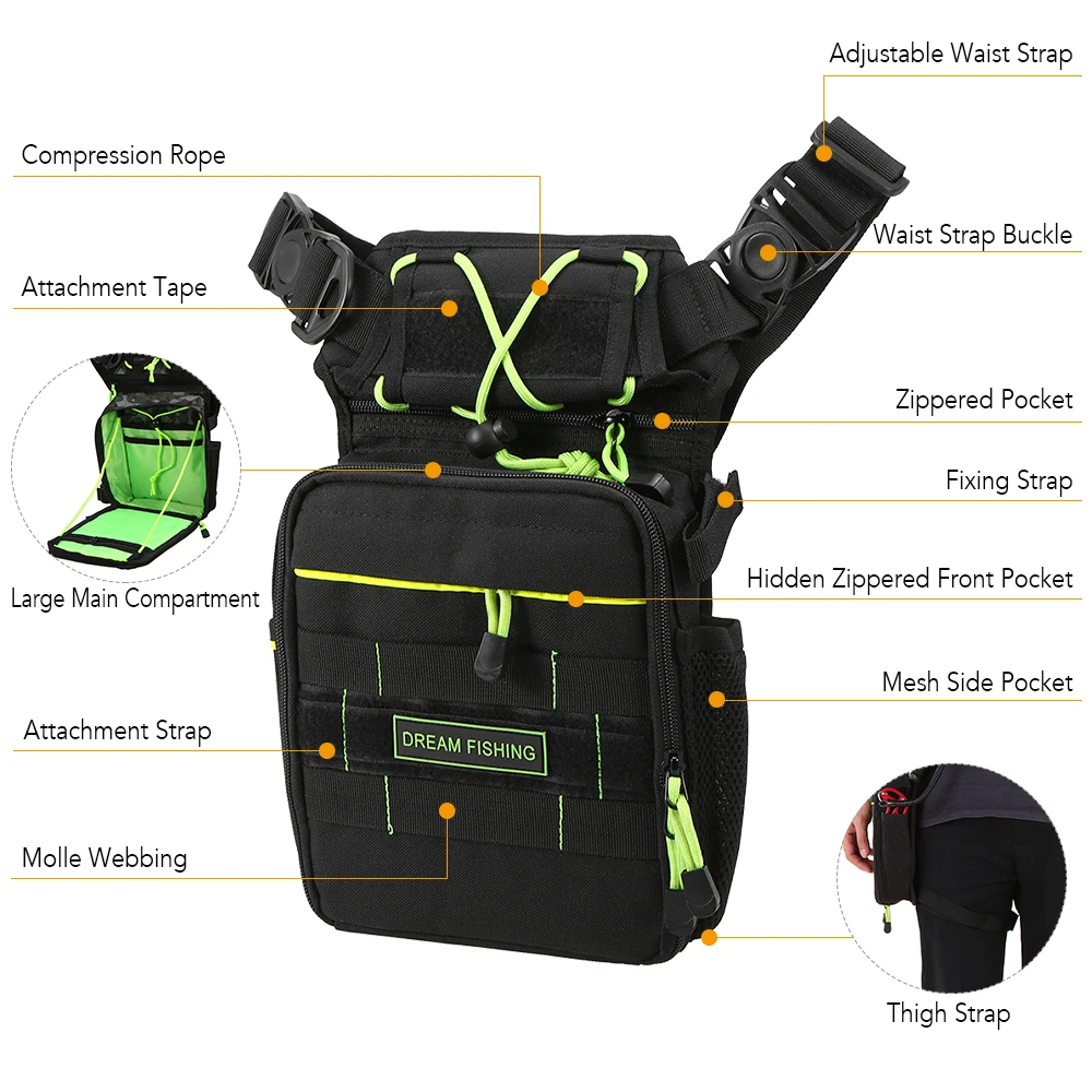 Многофункциональная сумка для рыболовных снастей на открытом воздухе, переносная нейлоновая Рыболовная Сумка, нагрудная сумка, облегающая сумка с футляром, чехол для рыбалки