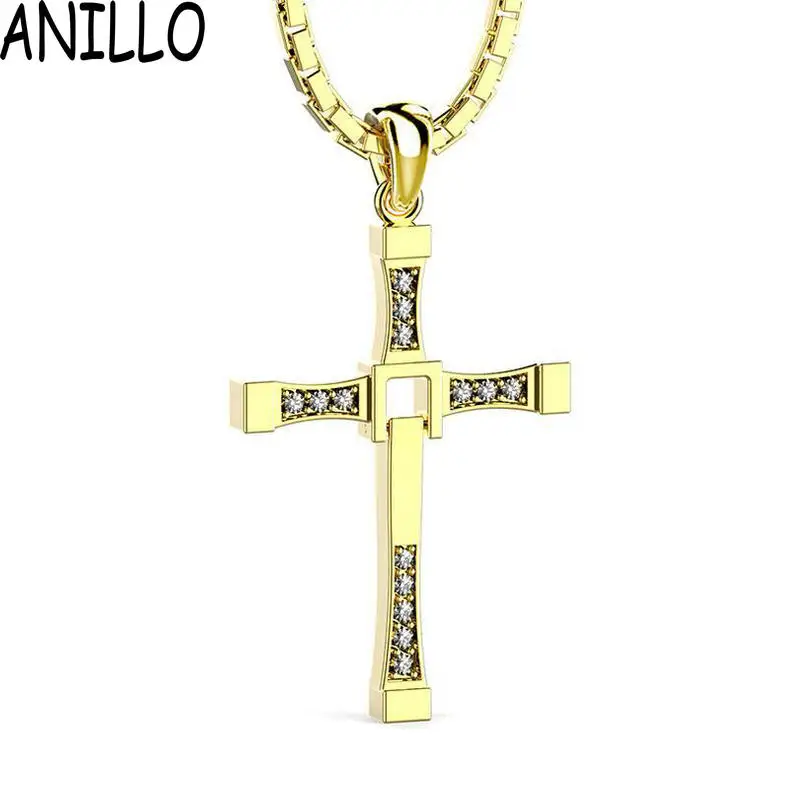 

ANILLO Stone Chrysocolla Collares Kolye Fashion Brand High Quality And Cross Necklace,316 L Steel Simulated Pendant Jewelry