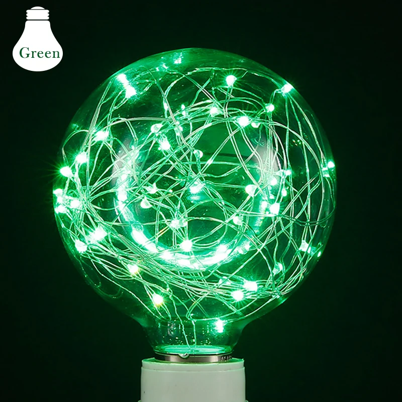 Винтажная сказочная Светодиодная лампа E27 G95 RGB светодиодная 110 В 220 накаливания