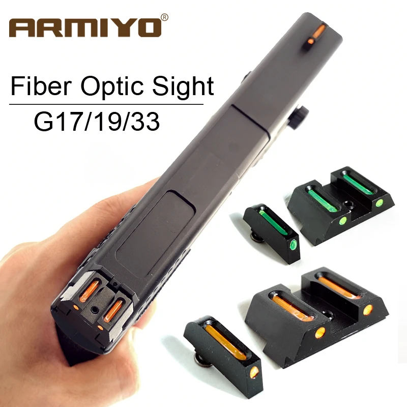 

Armiyo Tactical Fiber Optic Front and Rear Orange Green Dot Sights Vision Scope For G17 G19 G22 G23 G24 G26 G27 G33 G34 G35