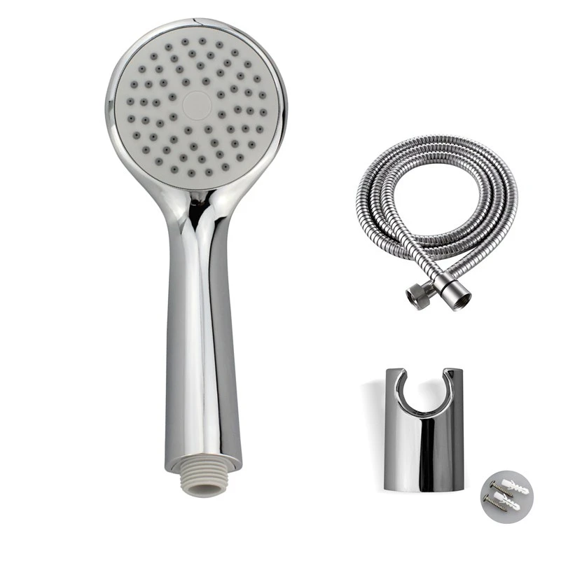 

ABS Chrome Water Saving Shower Head Pressurized Handheld Hand Shower head & Stainless Steel Hose & Bracket Base zh-hsh003a