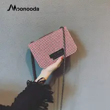 

Moonooda Plaid Small Square Bag Chic Casual Shoulder Crossbody Bag for Women Designer Brand Ladies Bag Sac A Main bolsa feminina