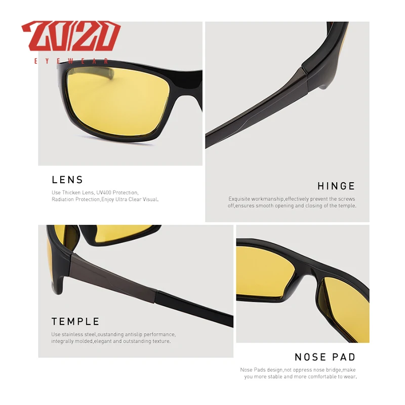 VAILANG Lunettes de Vision Nocturne P/êche V/élo Lunettes de Soleil en Plein air Protection Unisexe UV400