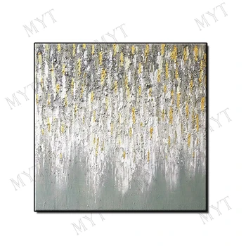 

MYT Abstract White Art Oil Painting Knife Handmade Wall Picture Artwork Design Unframed Wall Art Canvas Oil Painting Home Decor