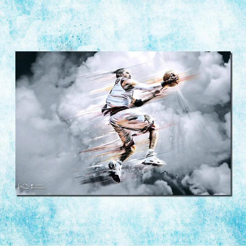 Allen Iverson Basketball MVP Super Star Silk Canvas Poster 13x20 20x30 inches Sport Picture Print Home Wall Decoration (more)-6 Allen Iverson Basketball MVP Super Star Silk Canvas Poster 13x20 20x30 inches Sport Picture Print Home Wall Decoration (more)-6