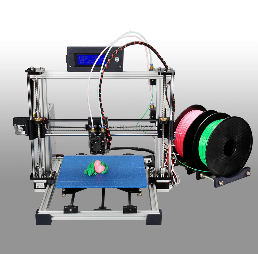 Auto leveling Double Nozzles Dual Extruder 3d printer reprap prusa i3 ... - Auto Leveling Double Nozzles Dual ExtruDer 3D Printer Reprap Prusa I3 Kit Impressora 3D With LCD