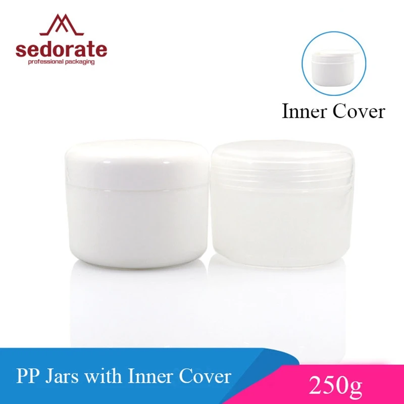 Sedorate Wholesale 30 pcs/Lot PP Cream Jars For Cosmetic 250g Facial Jar With Inner Cover Makeup Case JX095-2 | Красота и здоровье