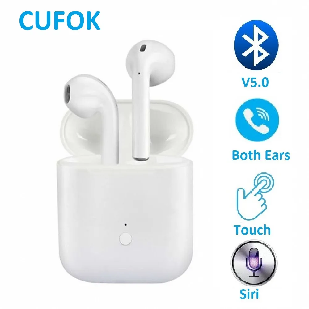 Auriculares Bluetooth Auriculares inal/ámbricos 5.0 Auriculares Bluetooth en Oreja Auricular Est/éreo inal/ámbrico en Oreja Manos Libres para Apple Airpods//Android//iPhone//Samsung