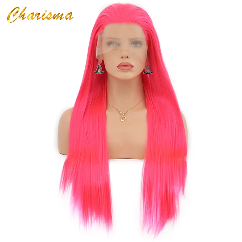 Charisma длинные светлые парики для косплея шелковистые прямые синтетические парики на шнурках для женщин 10 цветов Розовый Черный Серый с