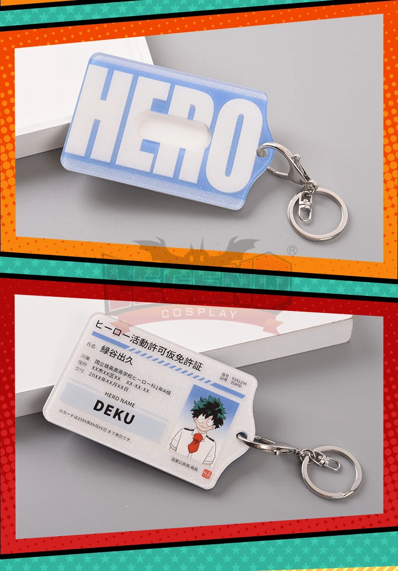 My Hero academic Boku no Akademia Izuku Midoriya Косплей герой временное лицензионное удостоверение
