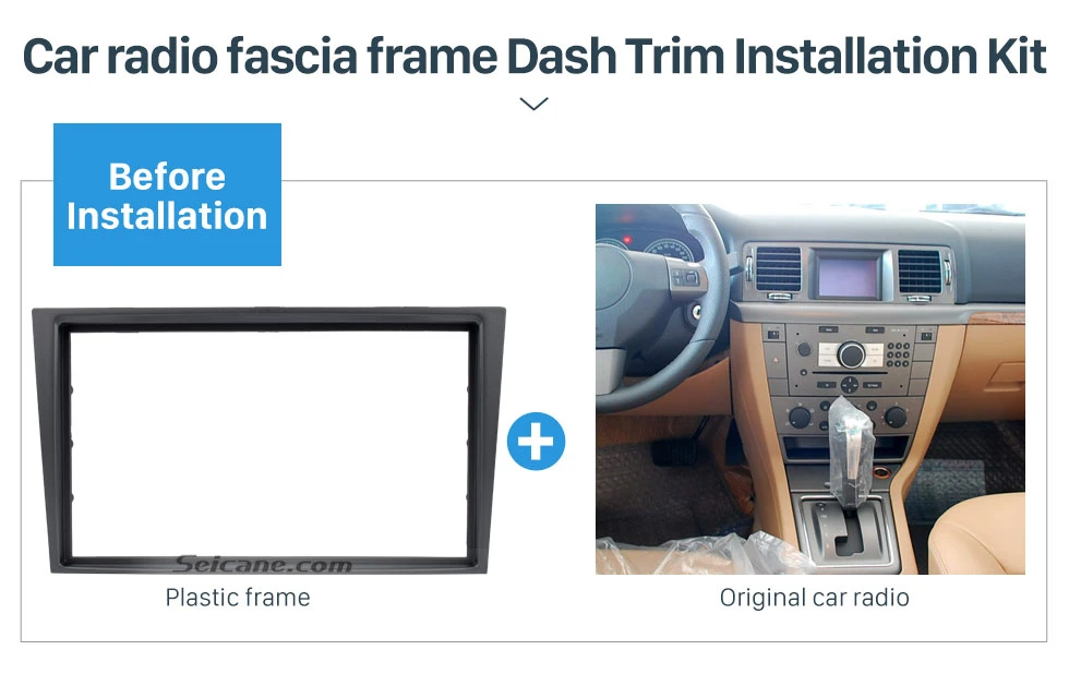 Tamkyo 2 Din Car Radio Fascia Trim Kit for 2006 Vectra Astra Zafira Stereo Dash CD Frame Panel Audio Cover Fitting Kit