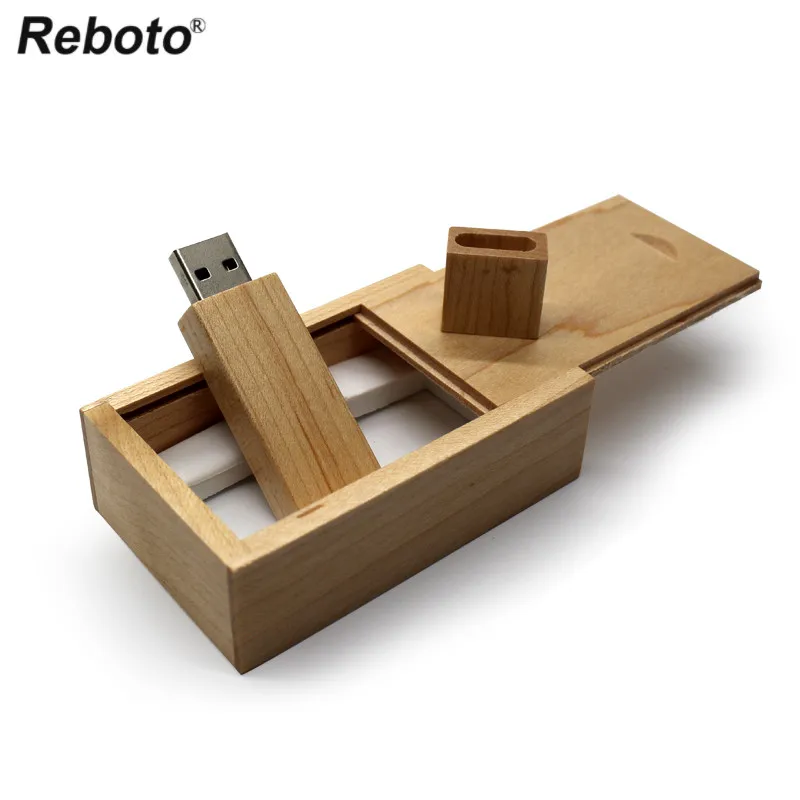 Rectangle Wooden Box + USB Stick 8GB 16GB 32GB 64GB usb flash drive