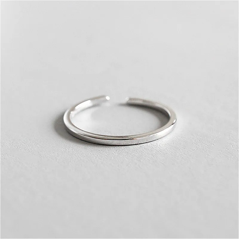 

Gemei 100% 925 Sterling Silver Personality Smooth Line Open Rings For Women Wedding Bands Fashion Party Jewelry
