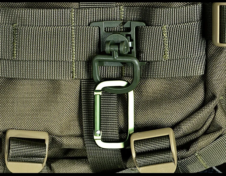 1pc MOLLE Clip Carabiner Sternum Strap Swivel D-Ring Rotation Plastic Buckle Hooks Webbing Locking EDC Gear Outdoor Tool Camping