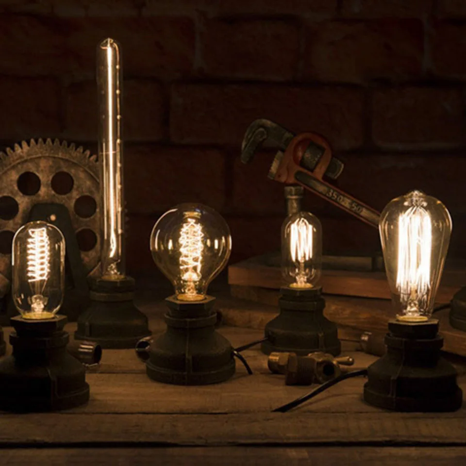  OYGROUP Loft E27 Table Lamp Edison Bulb For Living Room Bedroom Bedside Home Decor Coffee Shop Bar  - 32819892169
