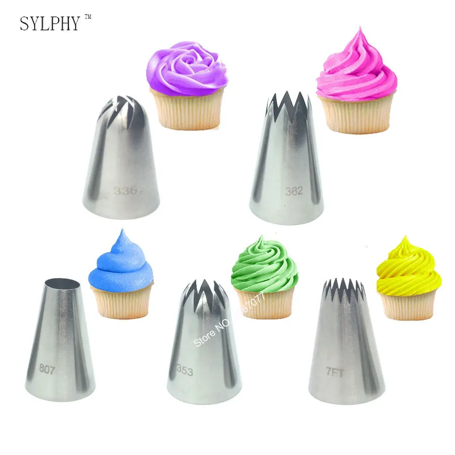 5pcs Cupcake Piping Nozzle Set Cake Decoration Cream