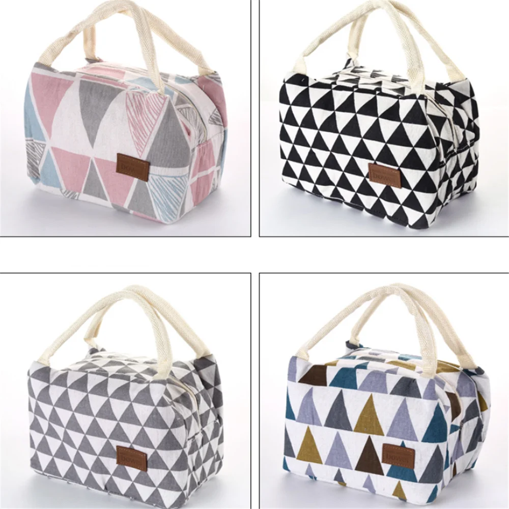 

1pc Fresh Insulated Lunch Bag Thermal Fashion Portable Totes Cooler Lunch Box Canvas Tote Food Picnic Pouch Organizer Sushi Bags