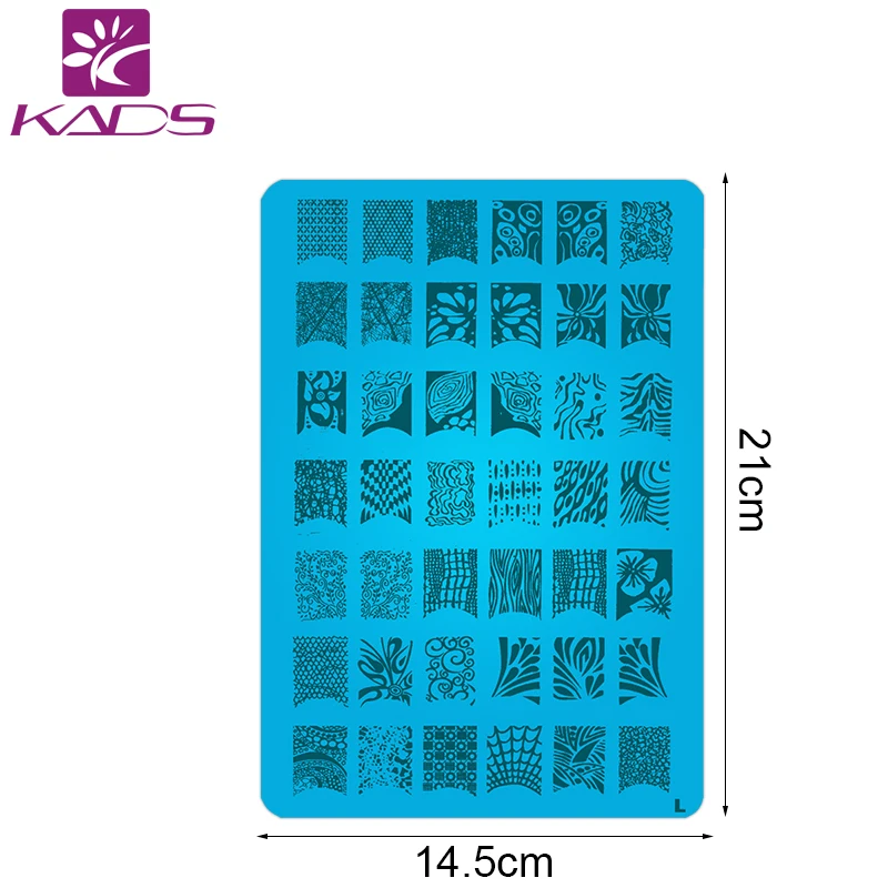 KADS 1 Шт. Ногтей Трафарет Черное Кружево DIY Штамповки Пластин Konad Штамповка Nail Art