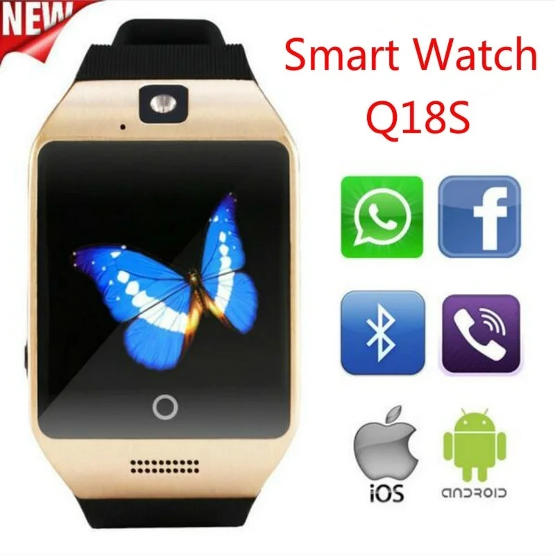 

Bluetooth Smart Watch Waterproof Q18 Camera Sport Support SD\SIM Card Android HUAWEI Call Reminder Whatsapp Men Women Wristwatch