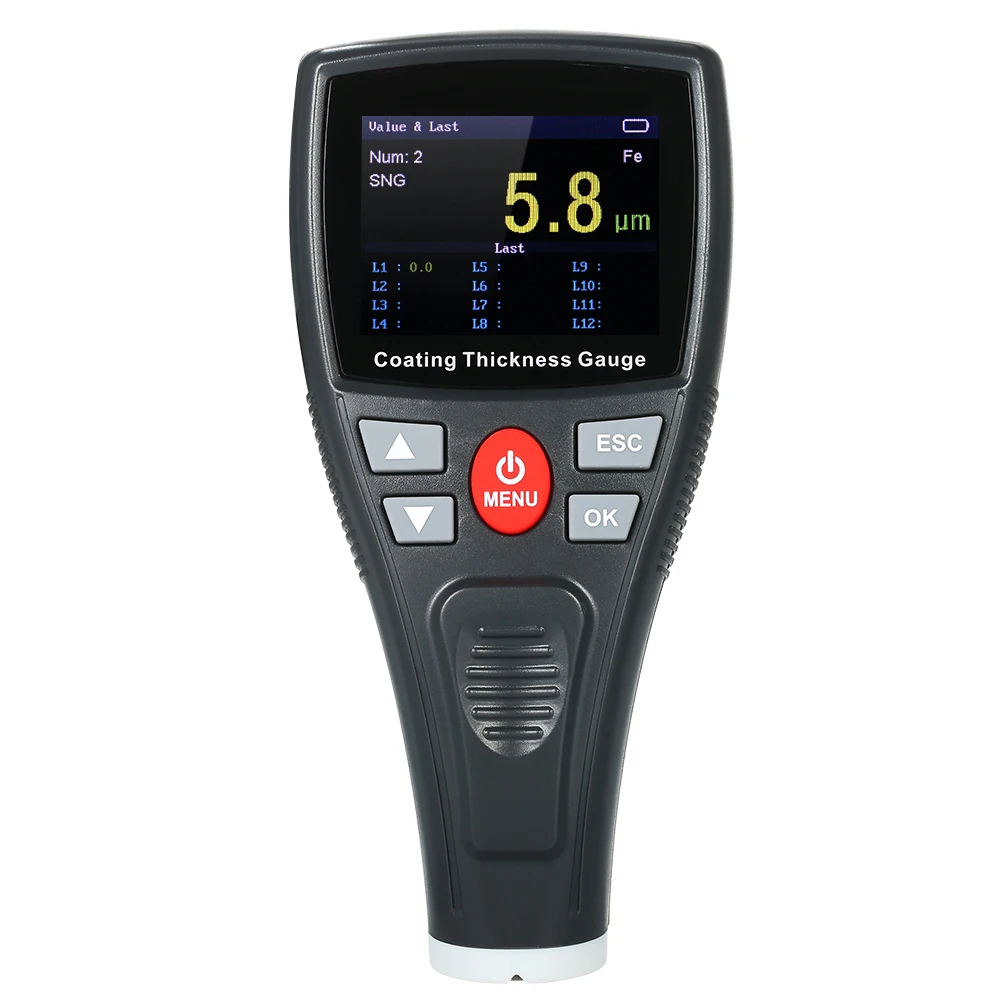 

0~1800um Digital Paint Coating Thickness Gauge Automotive Coating Refinishing Cars Paint Tester Meter with LCD Probe Car Detector