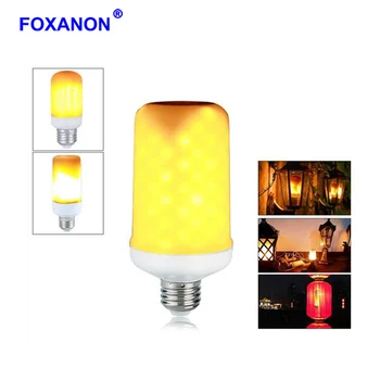 

Foxanon E27 2835 Led Flame Lamp Creative 3 modes LED Flame Effect Fire Light Bulbs Flickering Emulation Vintage Decorative Lamps