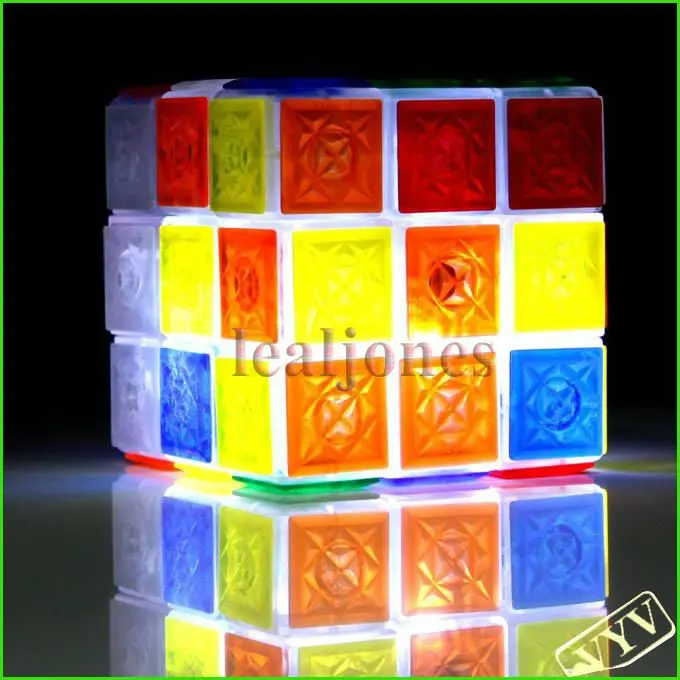 Glaring LED Light Novelty Brain Teaser Magic Cube IQ Toy hot kids