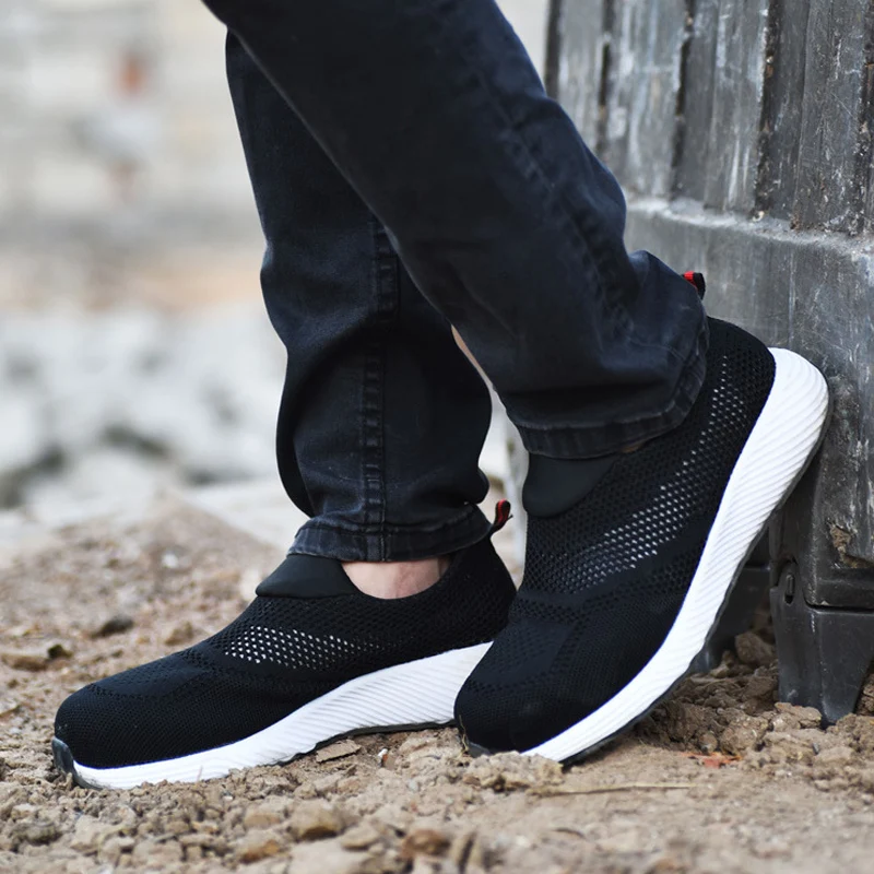 Respirant Légères De Sécurité Indestructible Chaussures Noir Sneaker rouge Décontracté bleu Homme Embout Hommes Femme Travail Acier En Femmes Sandales qYnPtxI