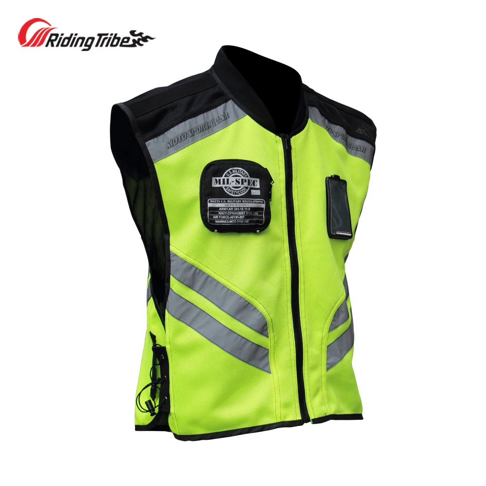 Motorcycle Jacket Reflective Vest High Visibility Night Shiny Warning Safety Coat for Traffic Work Cycling Team Uniform JK-22