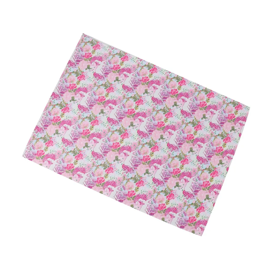 22 см* 30 см Синтетическая кожа лист розовый лед цветок лошадь Pu ткань для вечерние DIY сумка банты для волос пэчворк швейный материал ткань