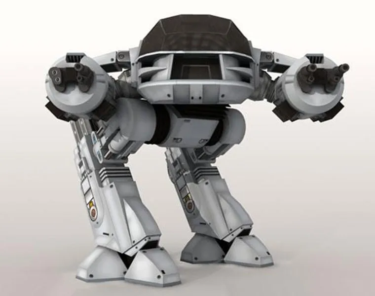 

1:10 Scale Robocop ED-209 classic robot hand DIY origami 3D Paper model kit