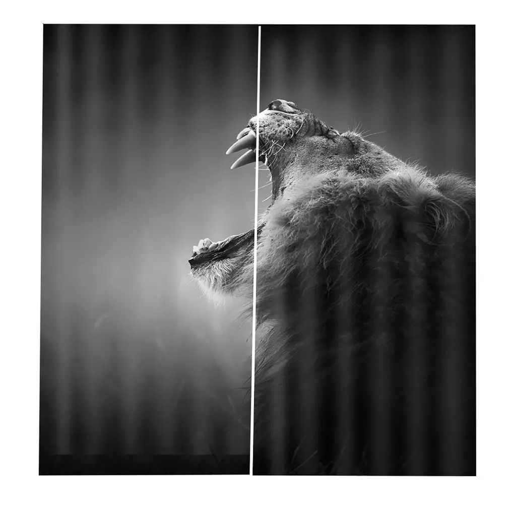 

Cartoon Blackout 3D Window Curtain Animal print Cushion Curtain ST031201 Modern Home Decoration