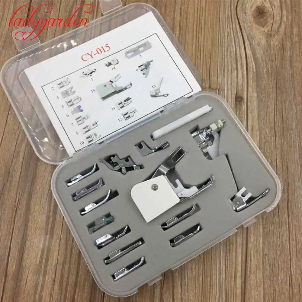 Universal 15PCS Sewing Machines Presser Feet Foot Kit Set
