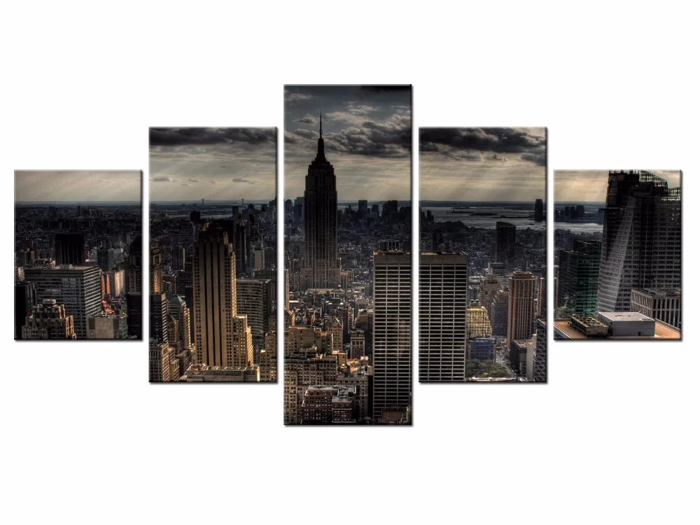 

Latest Wall Decor 5 Panel Modern Wall Art Home Decoration Frame Painting Canvas Prints Pictures Cityscape series /XC-city-55