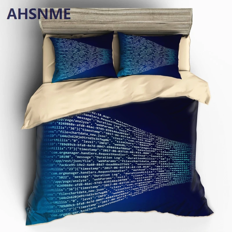AHSNME Computer Code Pattern Duvet Cover Sets 100%